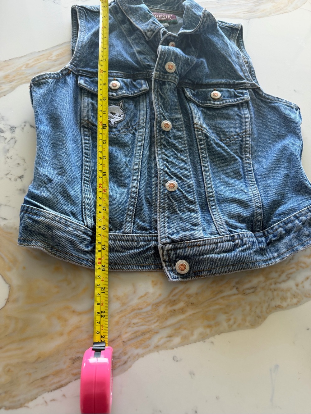 Vintage Genuine Authentic Denim by Paris Sport Club‎ Jean Vest Size M - Picture 5 of 5